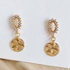 Metal Dangle Earring 1 Pair - Stud Earring - Gold - One Size