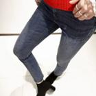 Studded Fray-hem Jeans