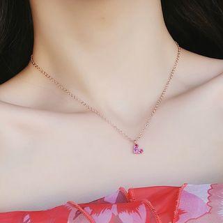 Heart Necklace Rose Gold - One Size