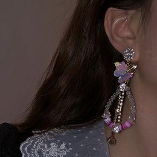 Butterfly Faux Crystal Dangle Earring