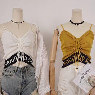 Drawstring Cropped Knit Camisole