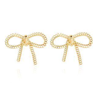 Bow Alloy Earring Gold - One Size