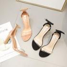 Pvc Strap Faux Suede High Heel Sandals