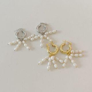 Freshwater Pearl Alloy Fringed Earring
