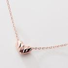 925 Sterling Silver Heart Pendant Necklace Rose Gold - One Size