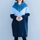 Paneled Hoodie Dress As Shown In Figure - One Size