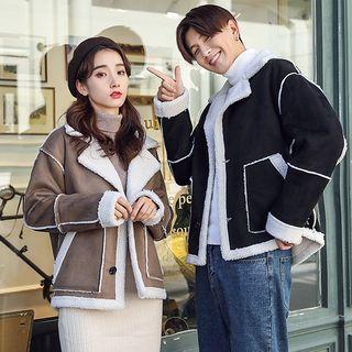 Couple Matching Fleece-lined Buttoned Jacket
