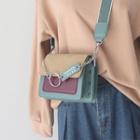 Color Panel Chain Faux Leather Crossbody Bag