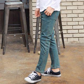 Band-waist Stitched Jeans In 2 Designs