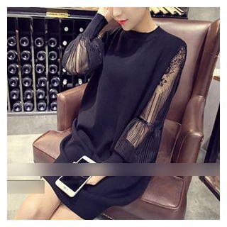 Mesh Panel Pullover Dress