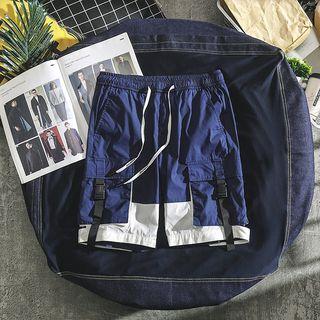 Color Block Buckled Cargo Shorts