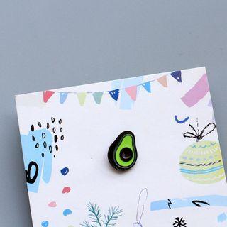 Avocado Alloy Brooch Green - One Size