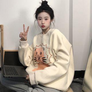 Cartoon Small Lion Print Sweatshirt
