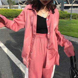 Hidden Placket Shirt As Shown In Figure - One Size