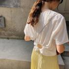 Short-sleeve Open Back Ruffled Tee