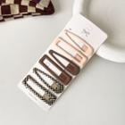 Set Of 6: Hair Clip (various Designs) 01# - Set Of 6 - Brown & Black & Nude - One Size