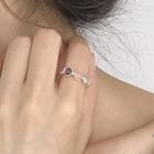 Bead Chained Ring 1 Pc - Ring - White Gold - One Size