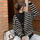 Striped Cardigan Sweater - One Size