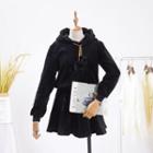 Set: Plain Loose-fit Hoodie + Skirt