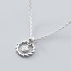 925 Sterling Silver Rhinestone Heart Pendant Necklace S925 Silver - Silver - One Size