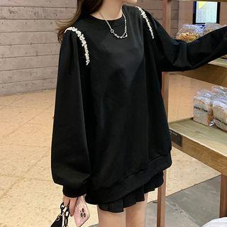 Embellished Sweatshirt Black - One Size