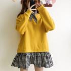 Mock Two-piece Pullover Dress Yellow - One Size