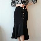 Button-trim Mermaid Skirt