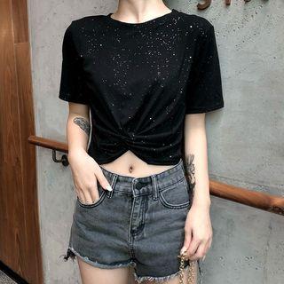 Glitter Short Sleeves Top