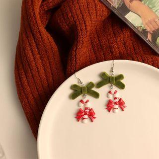 Bow & Christmas Stick Dangle Earring