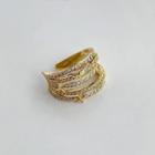 Rhinestone Layered Ear Cuff 1 Pc - Eh1023 - Gold - One Size