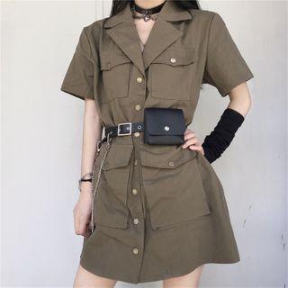 Short Sleeve Cargo A-line Dress