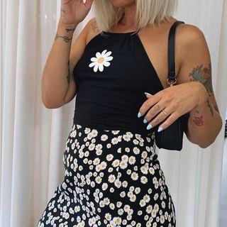 Flower Print Halter Camisole Top