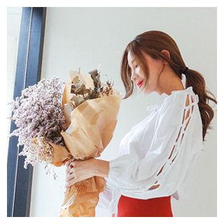 Tie-neck Cutaway-sleeve Top