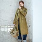 Stand-collar Loose-fit Long Jacket