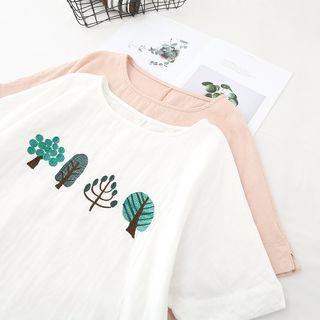 Tree Print Short-sleeve Top
