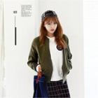 Faux-suede Zip-up Jacket