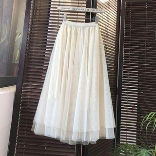 Mesh Midi Skirt Almond - One Size