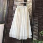 Mesh Midi Skirt Almond - One Size