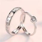 Couple Matching 925 Sterling Silver Heart Open Ring / Set