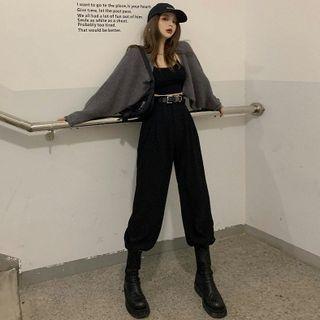 Camisole Top / High-waist Straight-leg Pants / Cardigan