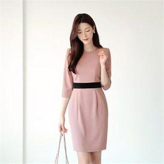 Tall Size Contrast-trim Dress