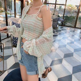 Set: Plaid Camisole + Shirt