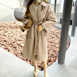Wide-lapel Loose-fit Long Robe Coat