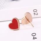 Stainless Steel Heart Earring Rose Gold - One Size