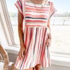 Striped Mini A-line Dress