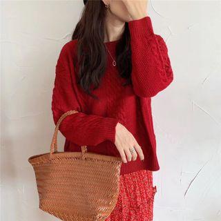 Rib Knit Crewneck Sweater