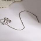 Moon Ear Cuff Earring 1 Pair - Silver - One Size