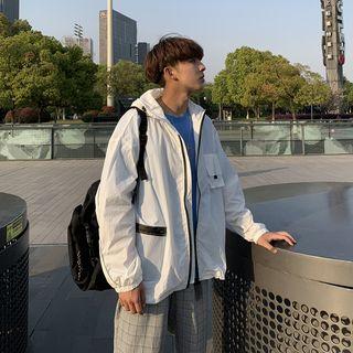 Hooded Zip Cargo Windbreaker