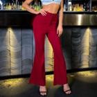 Plain Bell-bottom Pants