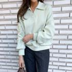 Drop-shoulder Polo Sweatshirt